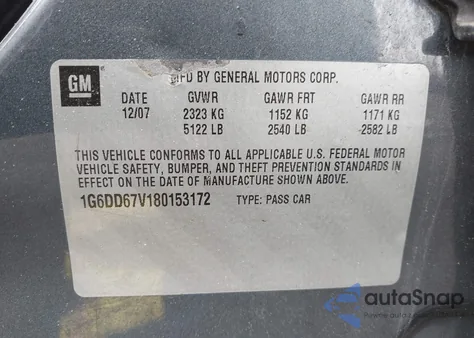 2008 Cadillac Sts V6 z USA, uszkodzony, nr VIN 1G6DD67V180153172